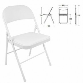Стул складной BRABIX "Golf Plus CF-003 КОМФОРТ", белый каркас, кожзам белый, 532888 в Первоуральске - pervouralsk.mebel24.online | фото 1