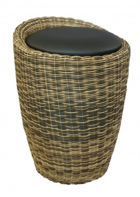 Табурет с местом для хранения LM-1100Rattan, чёрный в Первоуральске - pervouralsk.mebel24.online | фото