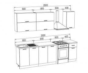 ТЕХНО-3 Кухонный гарнитур 2,0 м Компоновка №2 в Первоуральске - pervouralsk.mebel24.online | фото