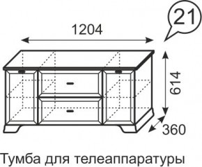 Тумба для телеаппаратуры Венеция 21 бодега в Первоуральске - pervouralsk.mebel24.online | фото 3