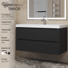 Тумба под раковину Uperwood Tanos 100 см, подвесная, черная матовая в Первоуральске - pervouralsk.mebel24.online | фото 3