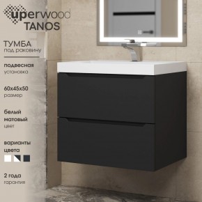 Тумба под раковину Uperwood Tanos 60 см, подвесная, черная матовая в Первоуральске - pervouralsk.mebel24.online | фото 3
