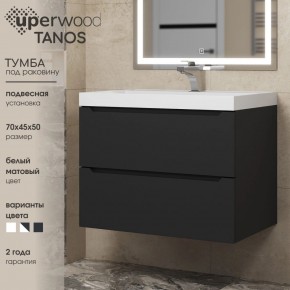 Тумба под раковину Uperwood Tanos 70 см, подвесная, черная матовая в Первоуральске - pervouralsk.mebel24.online | фото 3
