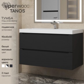 Тумба под раковину Uperwood Tanos 90 см, подвесная, черная матовая в Первоуральске - pervouralsk.mebel24.online | фото 3