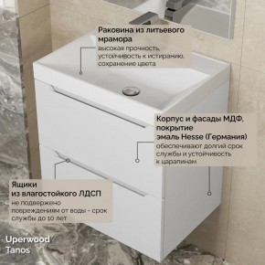 Тумба с раковиной Uperwood Tanos 50 см, подвесная, белая матовая в Первоуральске - pervouralsk.mebel24.online | фото 6