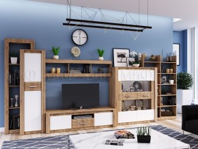 ТЕРРА Тумба Тв (Белый глянец/дуб сонома) в Первоуральске - pervouralsk.mebel24.online | фото 2